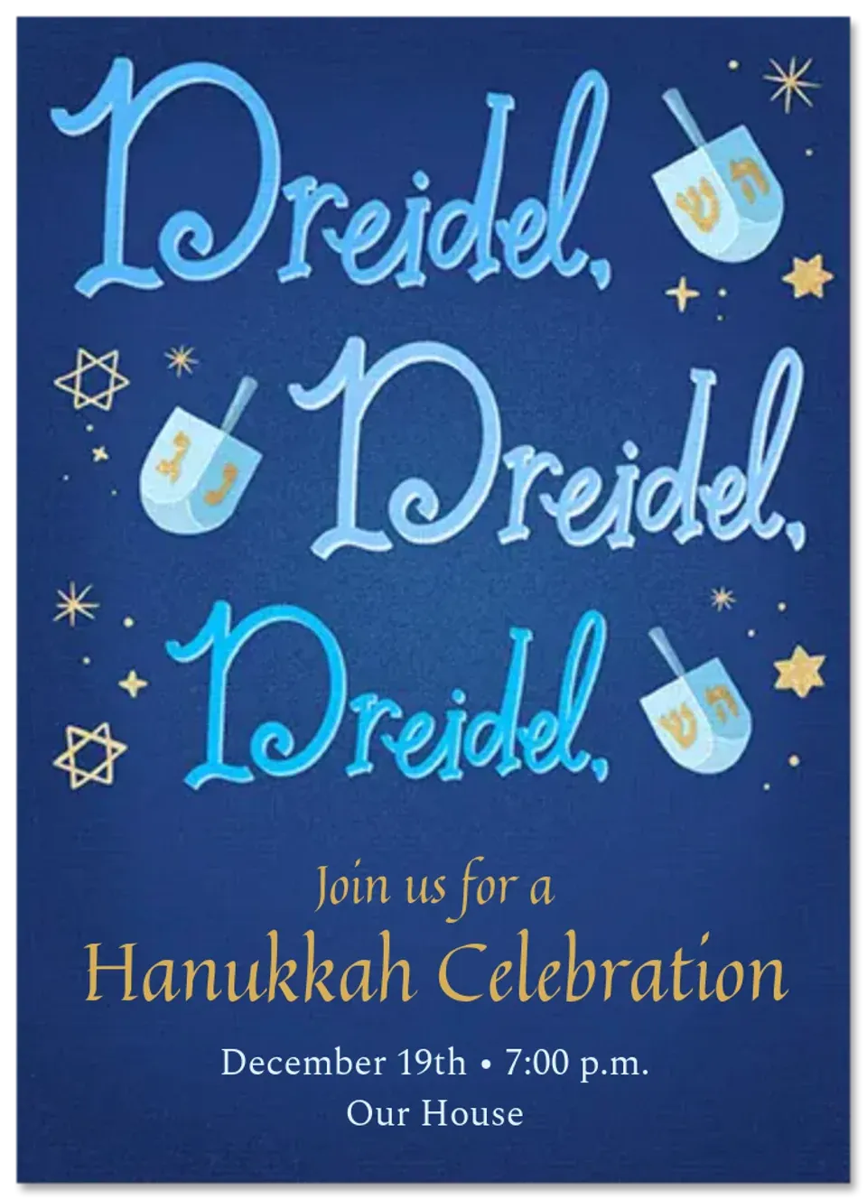 Dreidel Dreidel Dreidel card