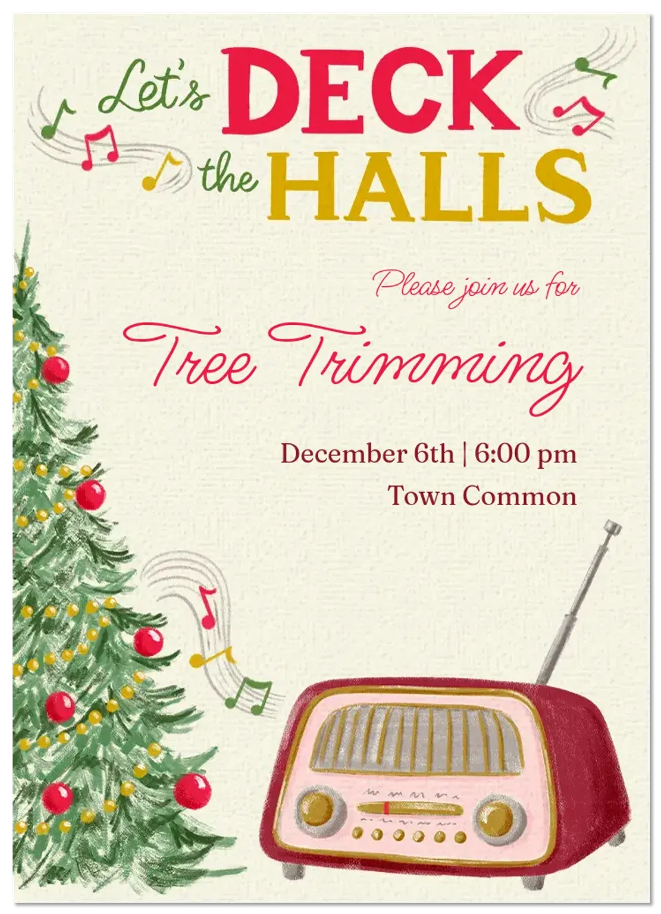 Deck the Halls Music card