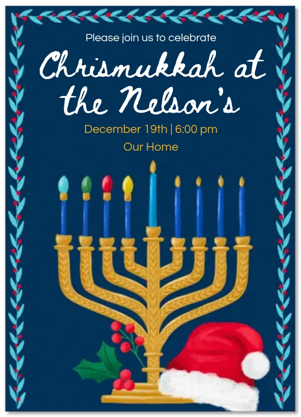 Chrismukkah Menorah card
