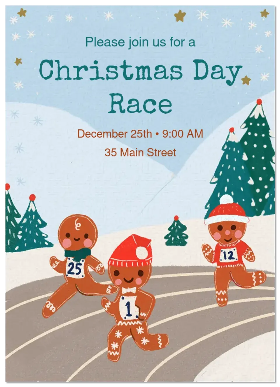 Holiday Race card