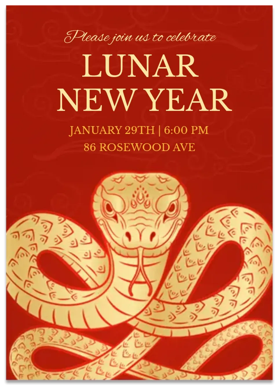 Year of the Snake Golden card