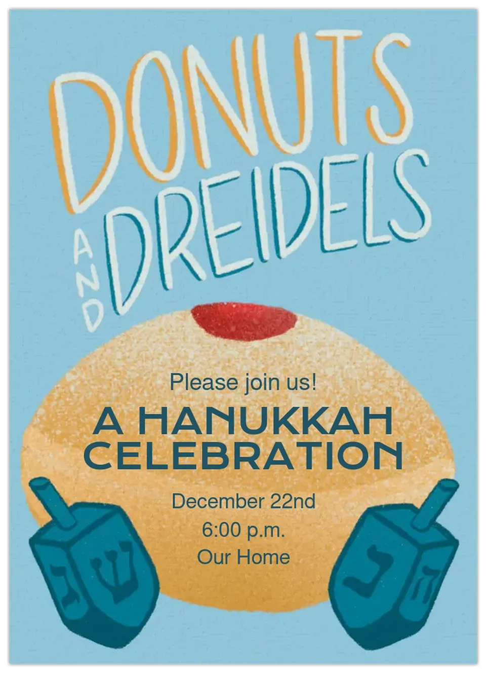 Donuts & Dreidels card