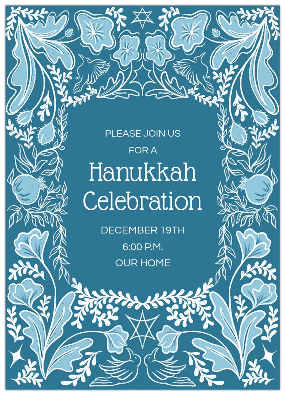 Hanukkah Formal Border card