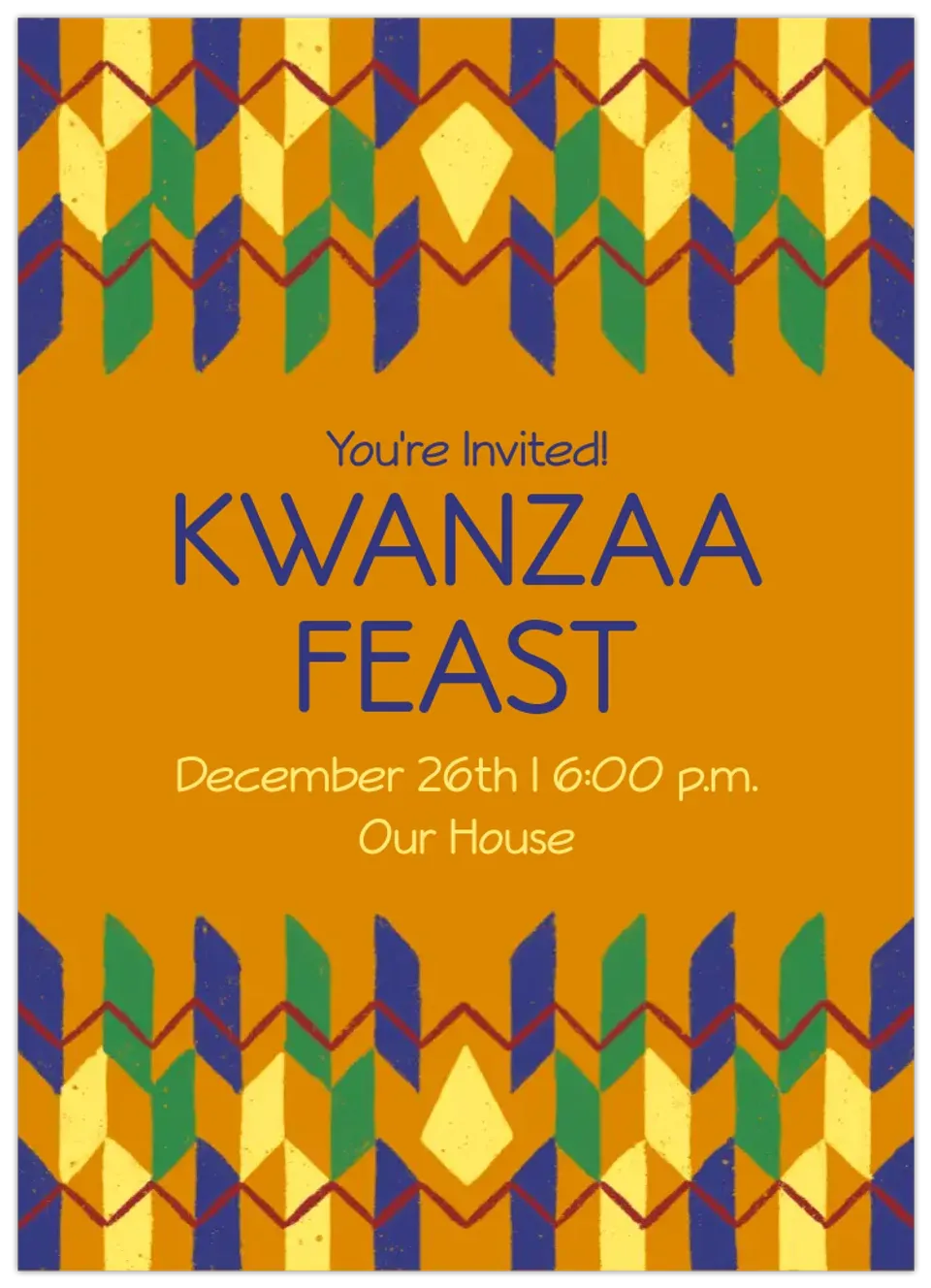Kwanzaa Pattern Burst card