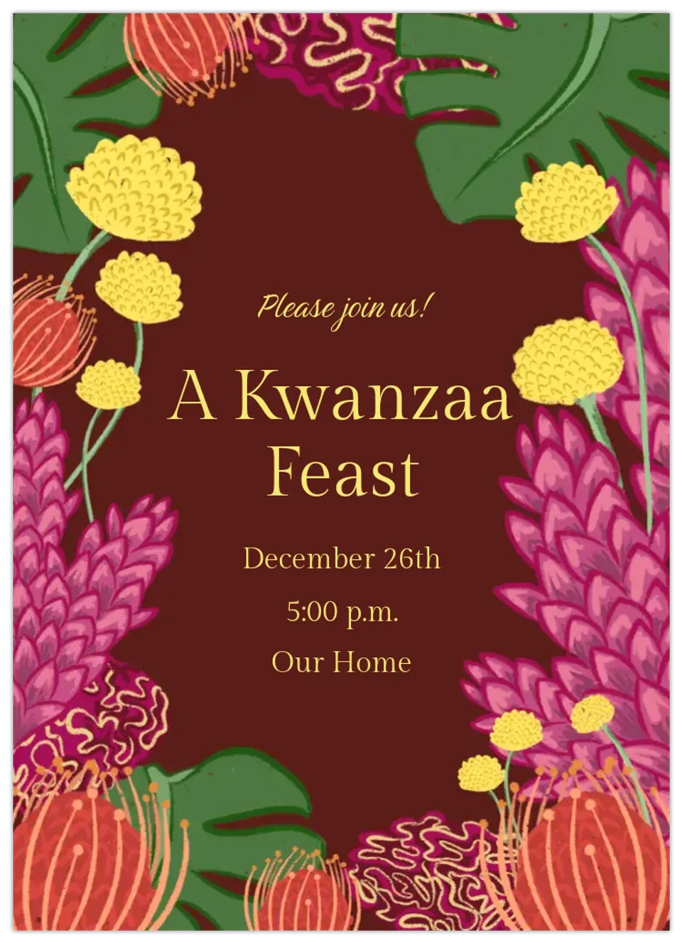 Kwanzaa Florals card