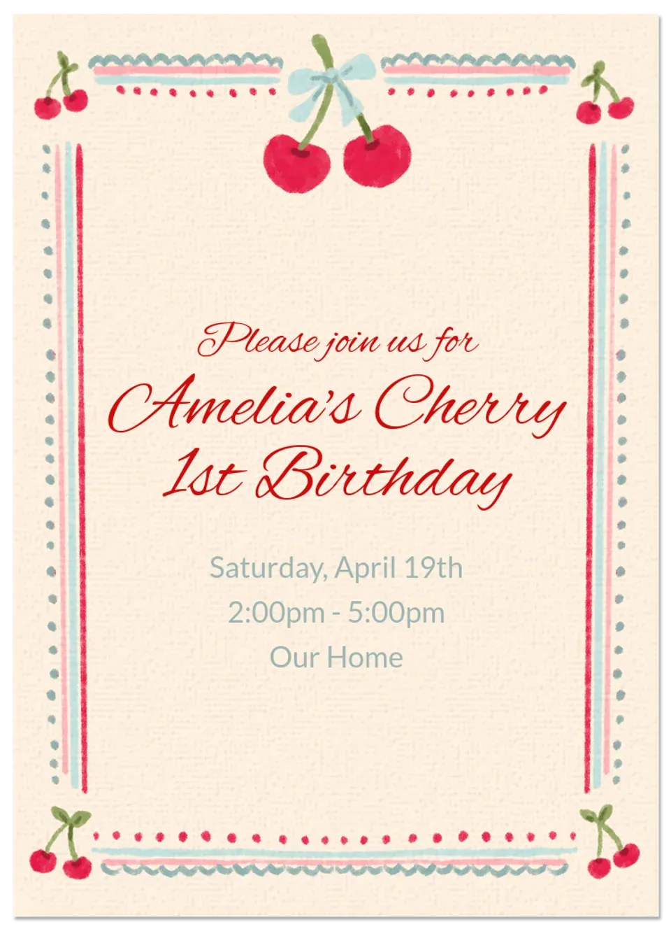 Cherry Birthday card
