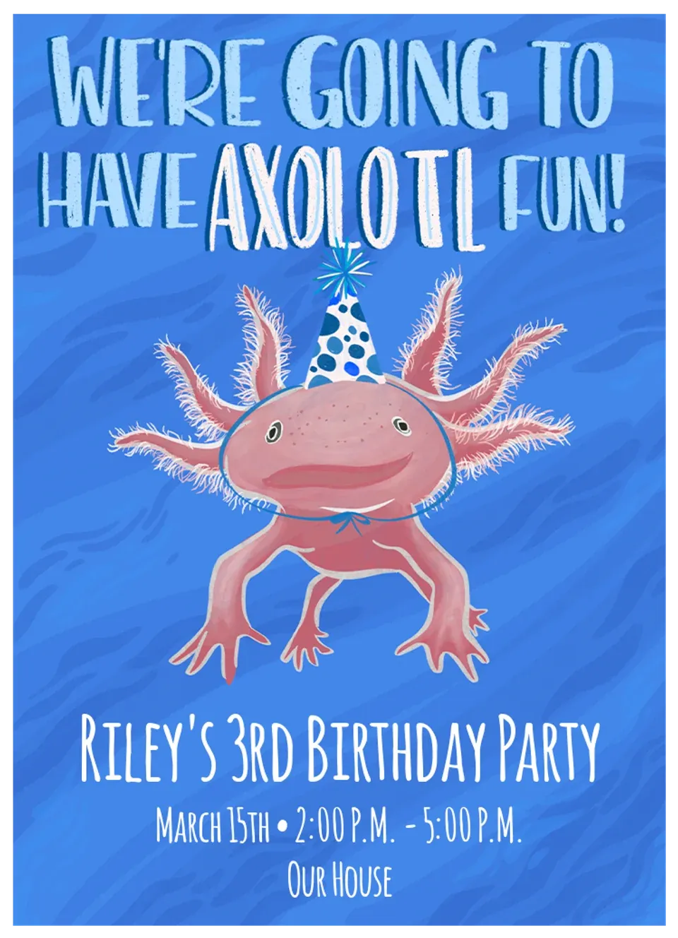 Axolotl Birthday card