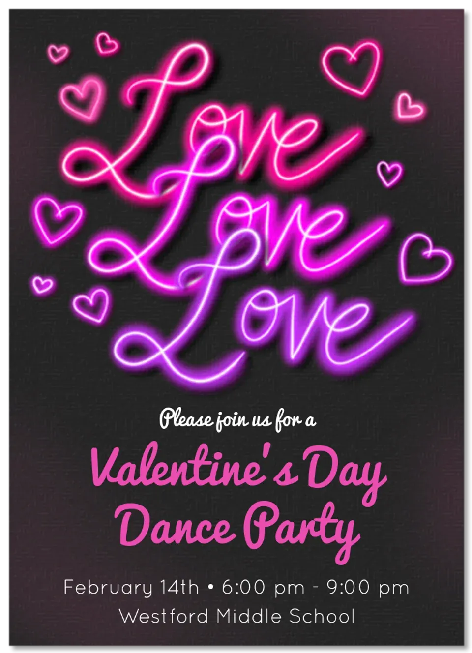 Valentine Neon card