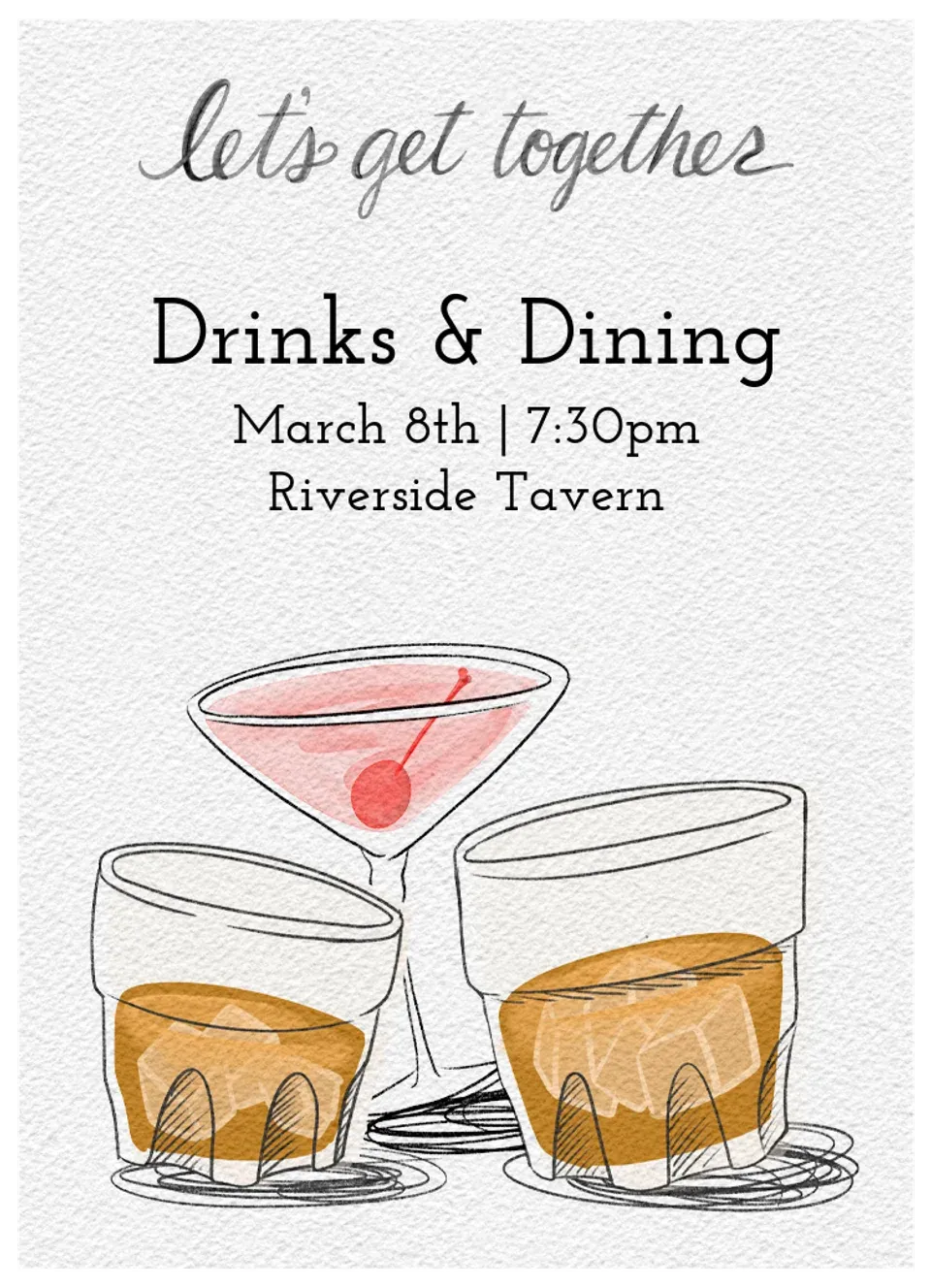 Hand Drawn Cocktails card