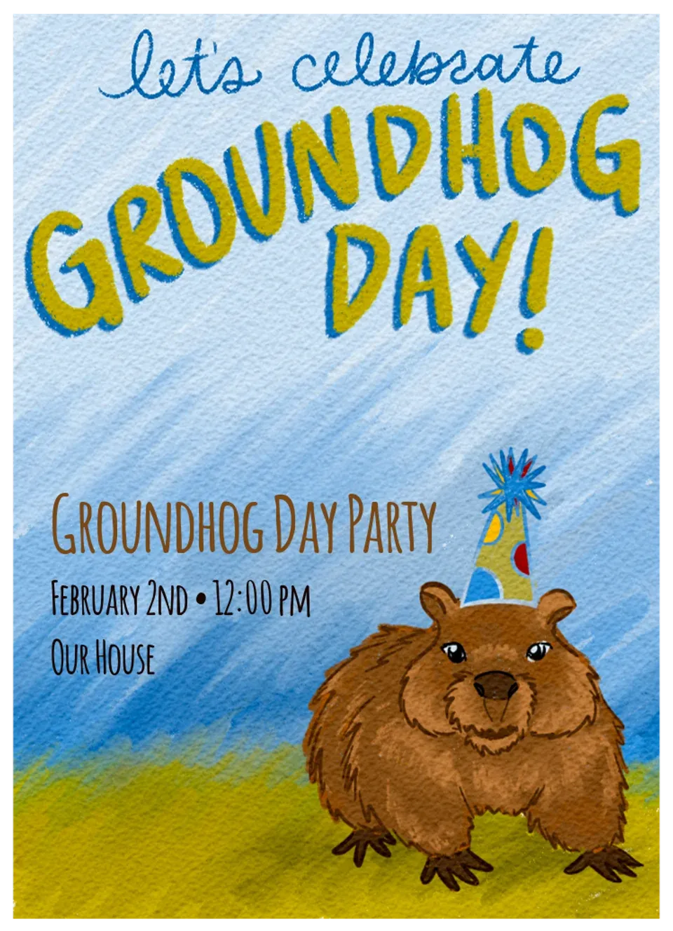 Celebrate Groundhog Day card