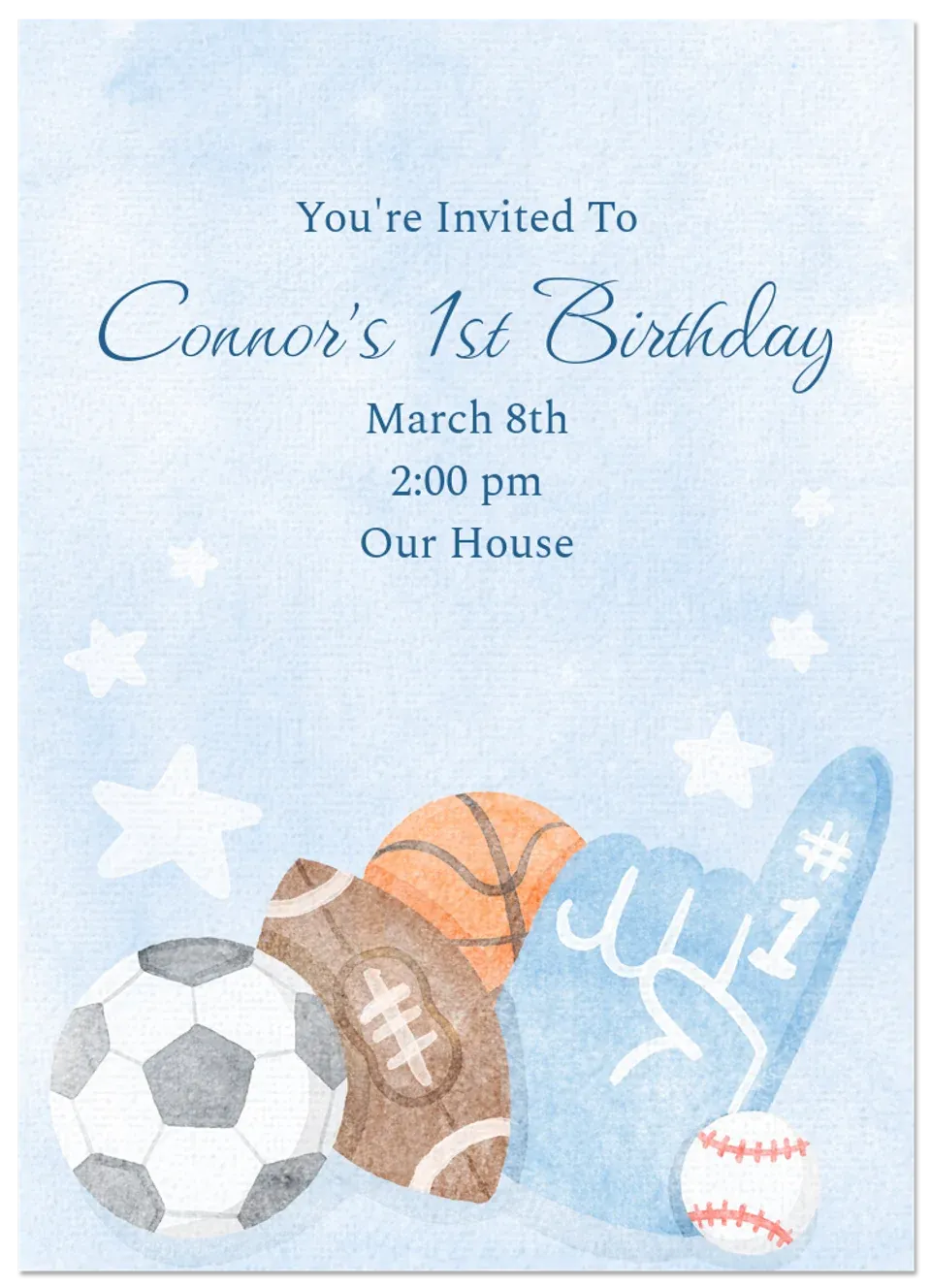 Sports 1st Birthday card