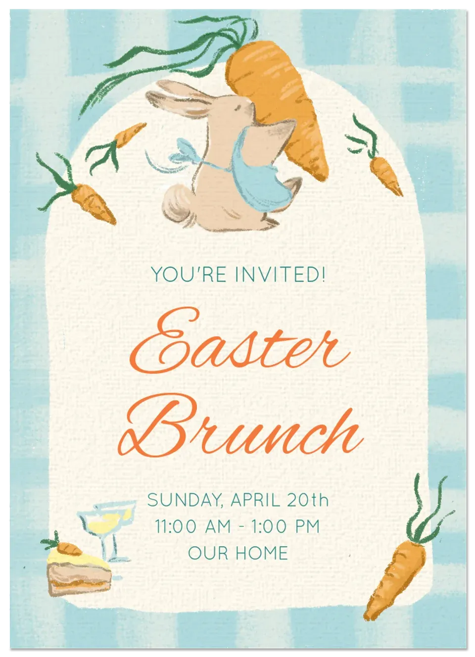 Gingham Carrot Brunch card