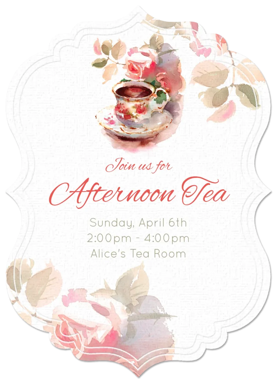 Watercolor Tea Party card