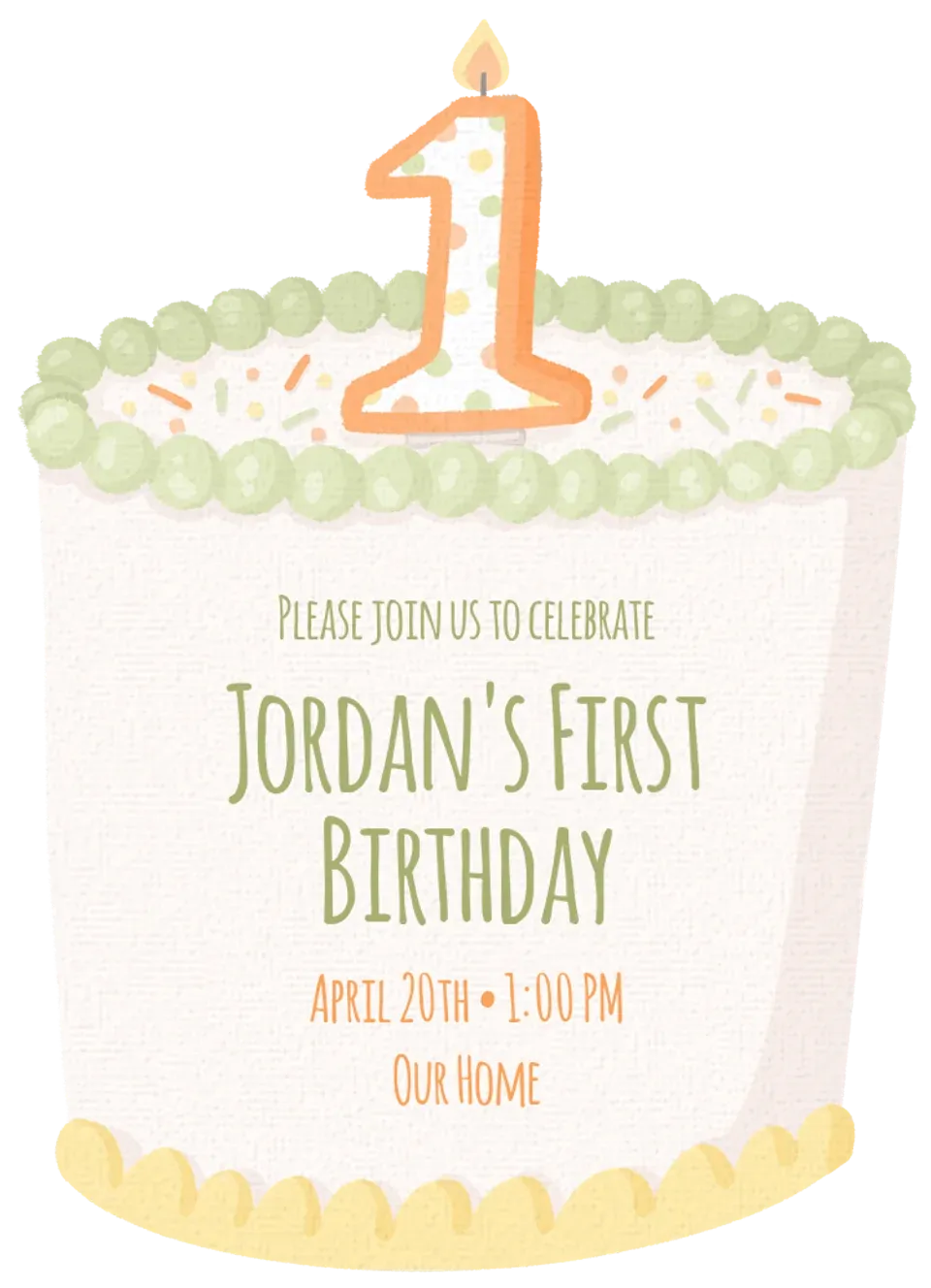 1st Birthday Candle card