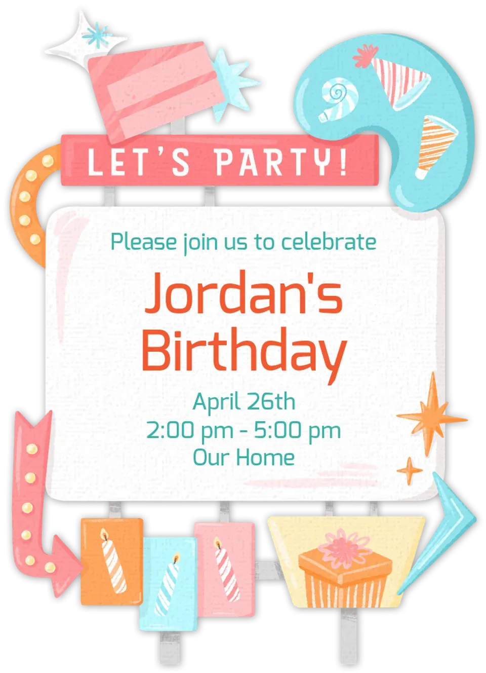 Birthday Marquee card