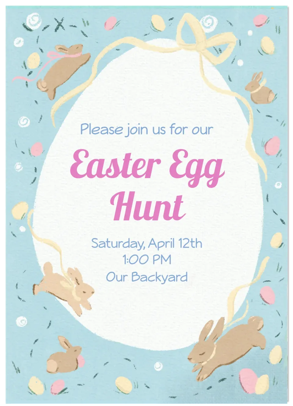 Bunny Meadow Egg Hunt card