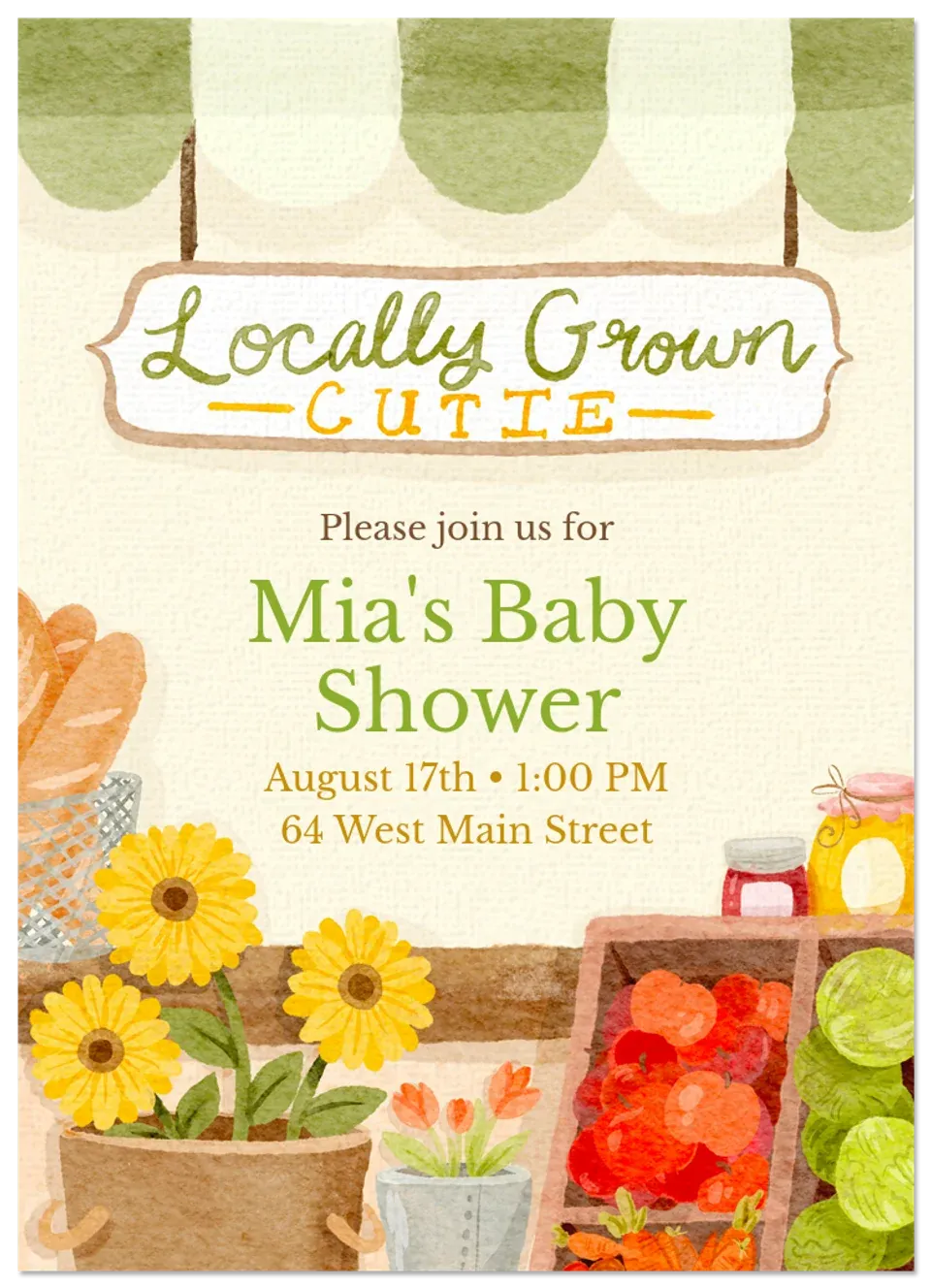 Farmer's Market Baby card