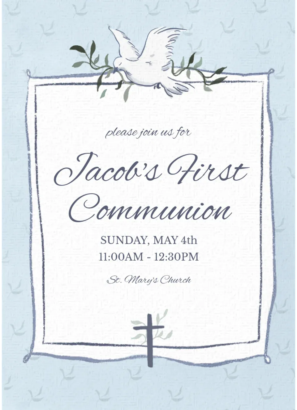 Simple Blue Confirmation card