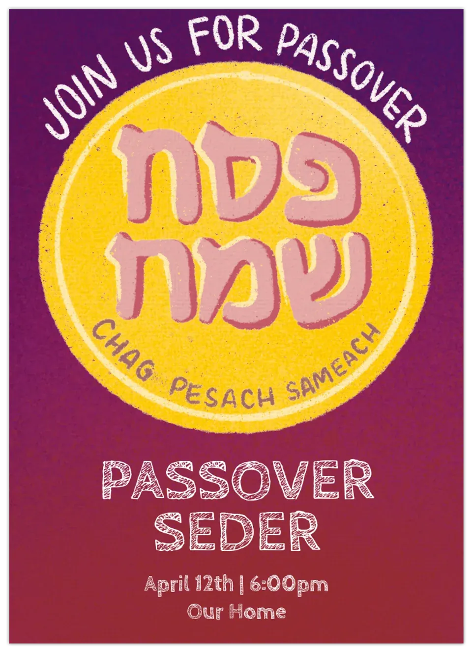 Gold Passover card
