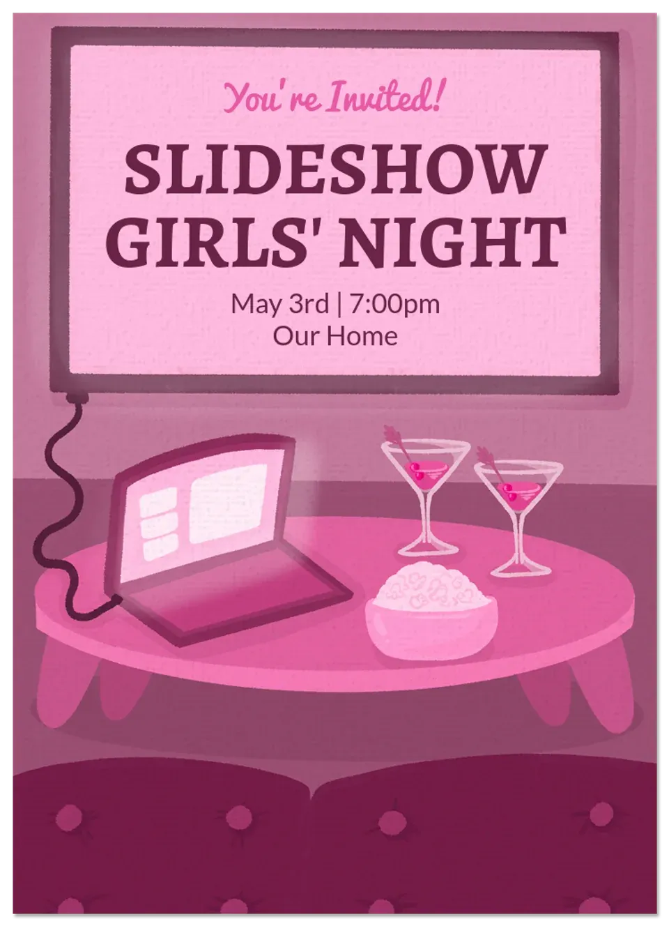 Slideshow Girls Night card