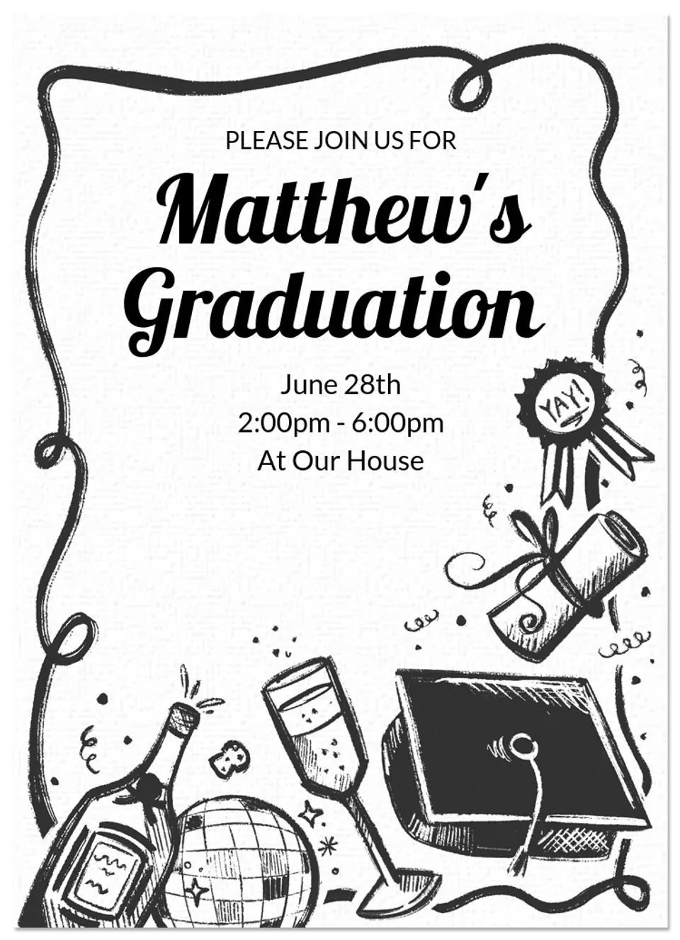 Hand Drawn Grad card