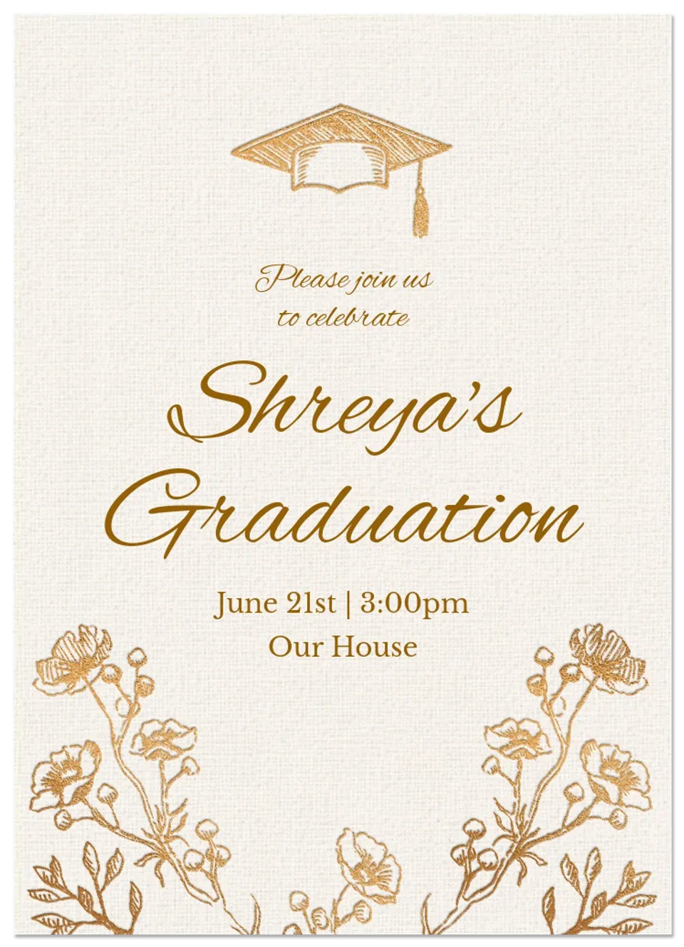 Formal Floral Grad card