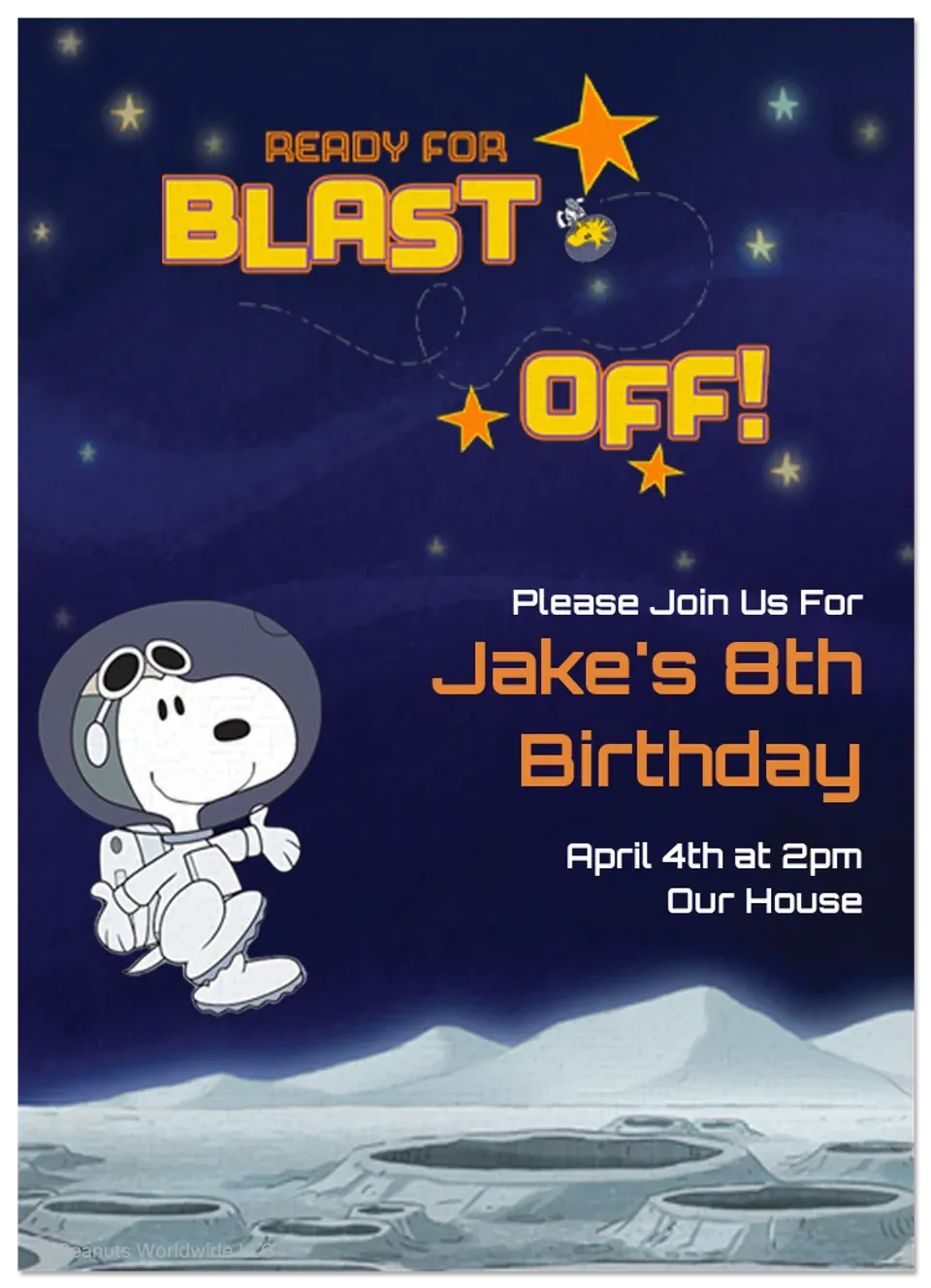 Peanuts | Astronaut card