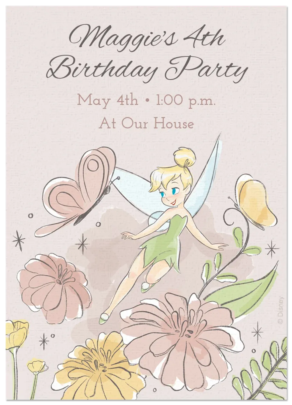 Tinker Bell Botanical card