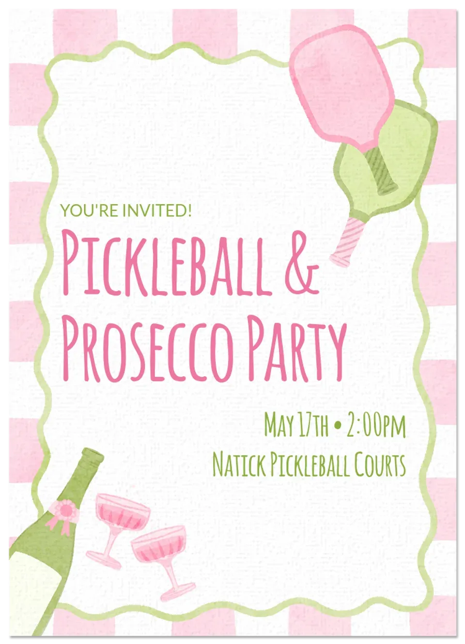 Pickleball & Prosecco card