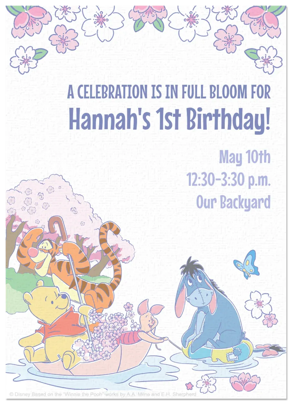 Spring Winnie the Pooh card