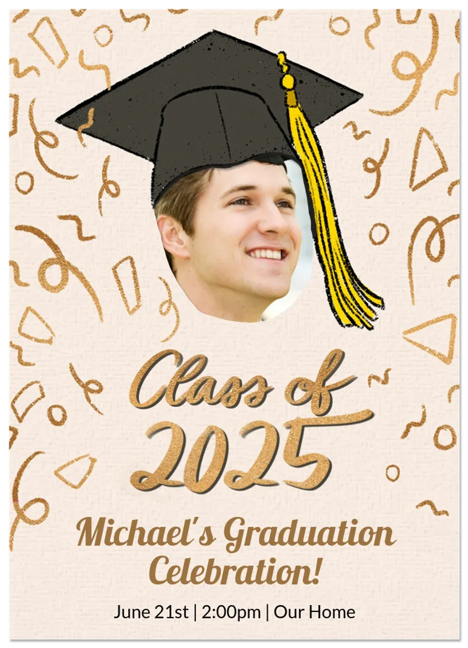 Grad Party Photo Gold card