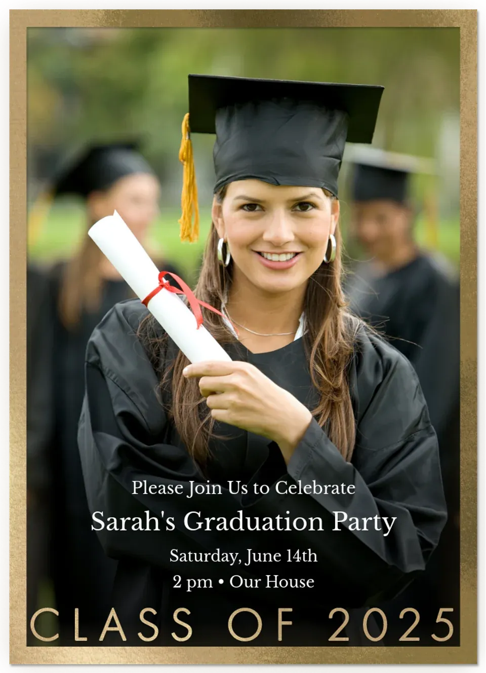 Grad Photo Frame Gold card