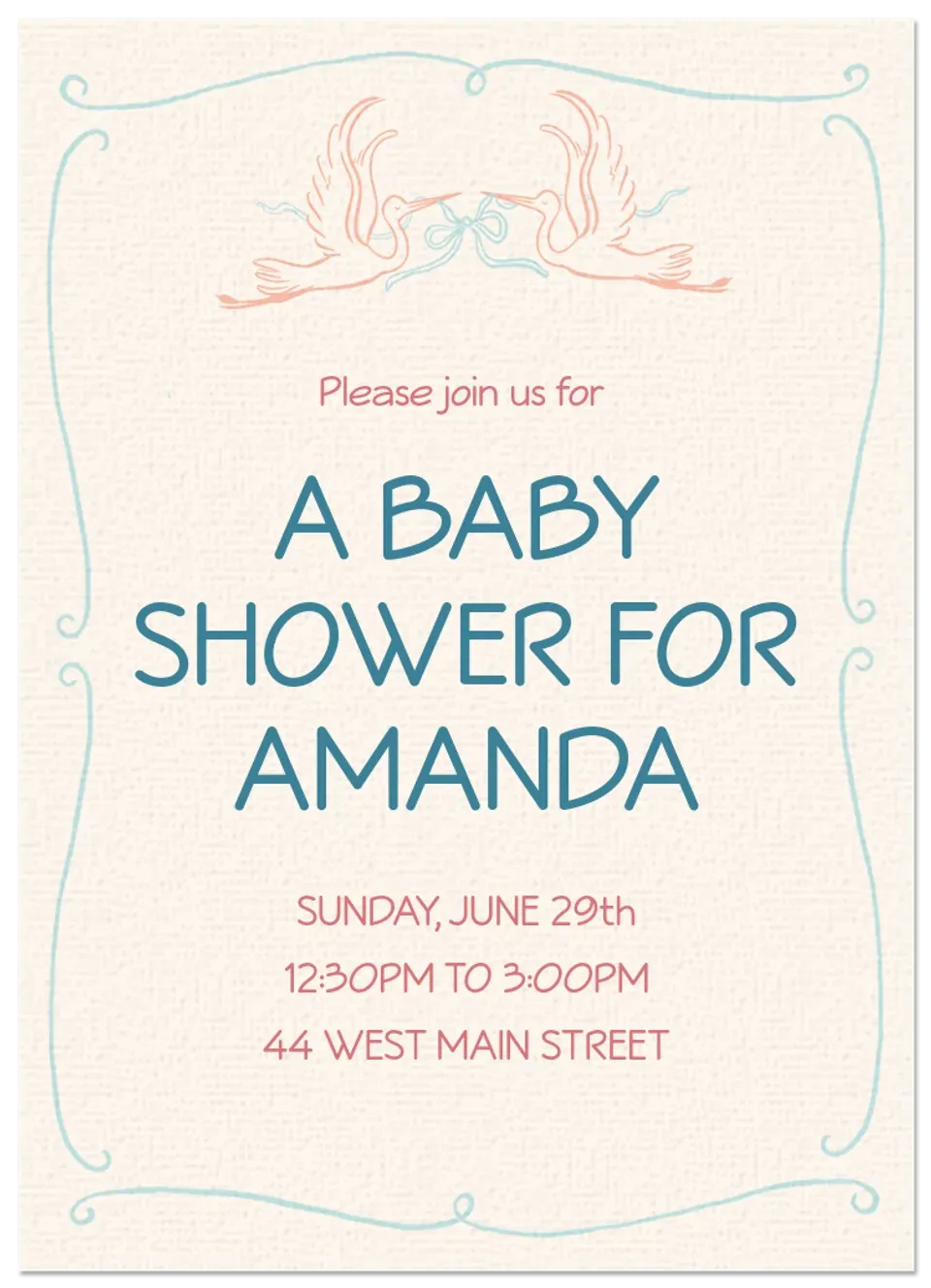 Hand Drawn Storks card