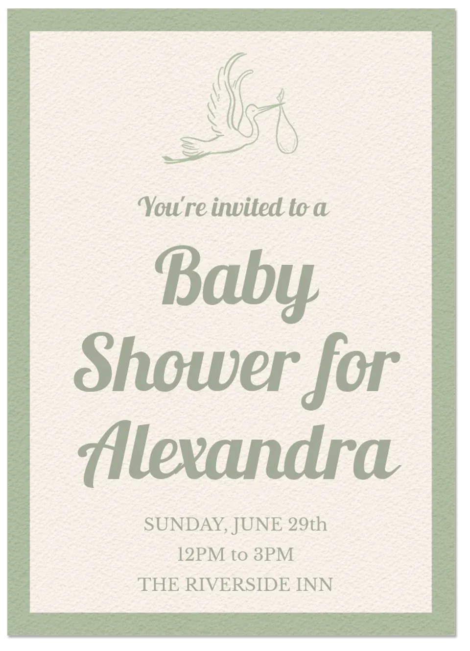 Baby Shower Stork card