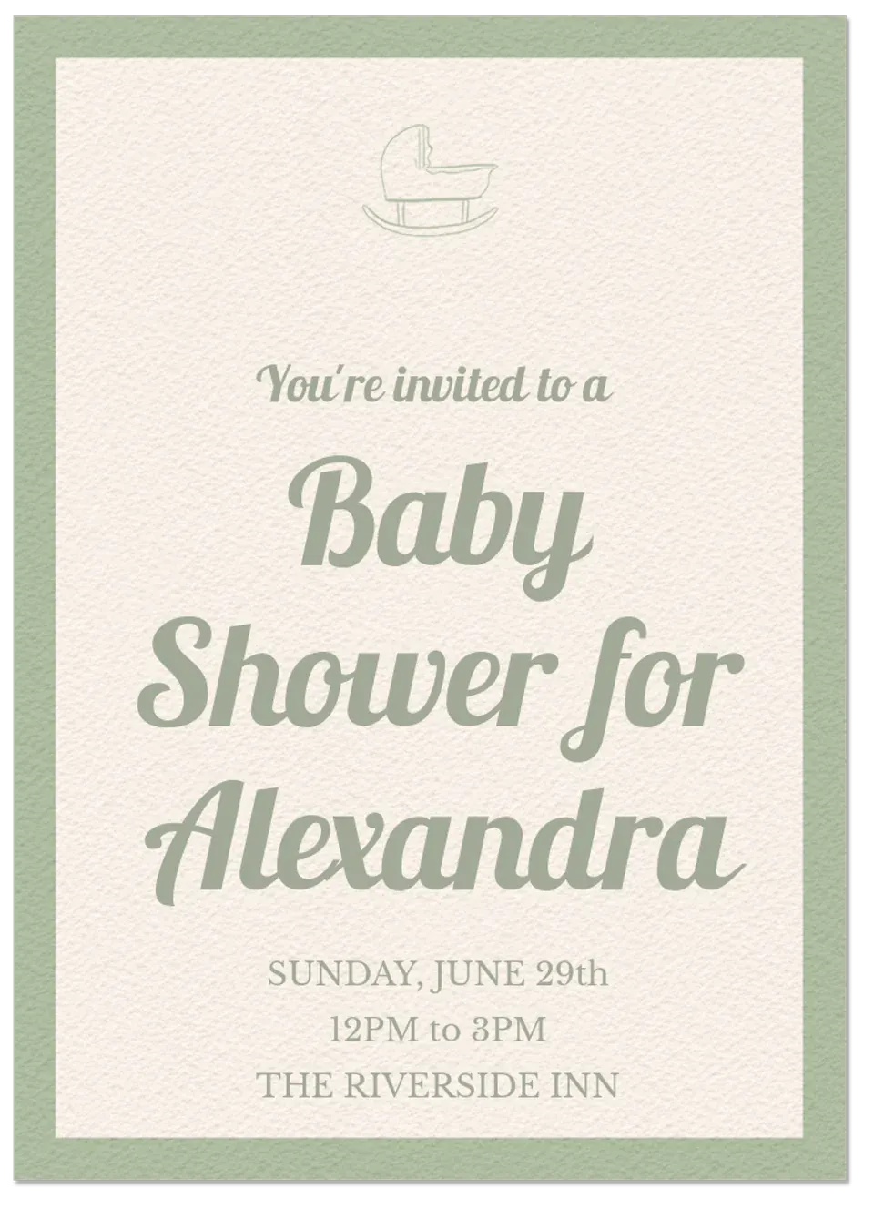 Baby Shower Cradle card