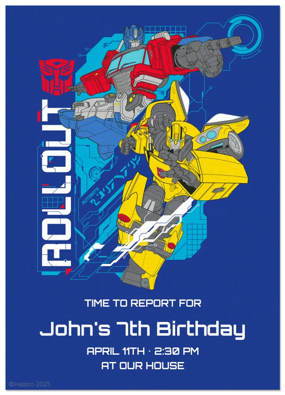 Transformers Birthday card
