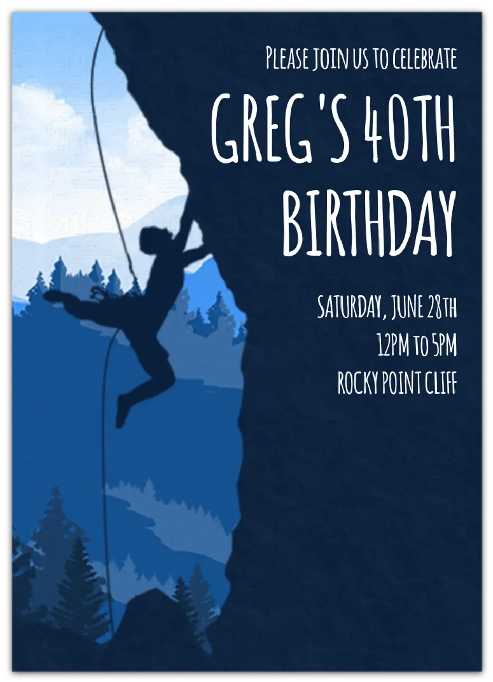 Rock Climbing Birthday card
