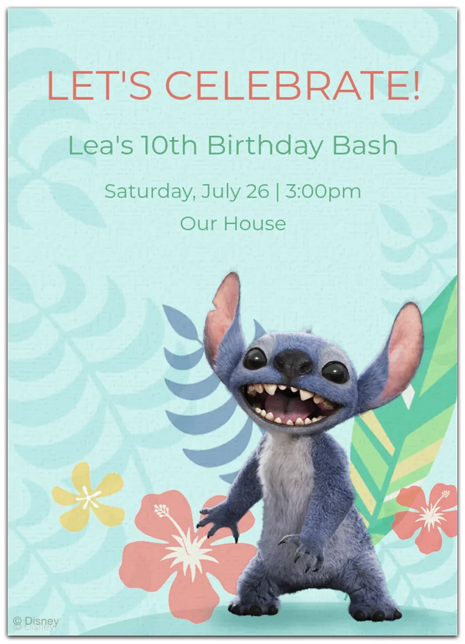Lilo & Stitch | Luau card