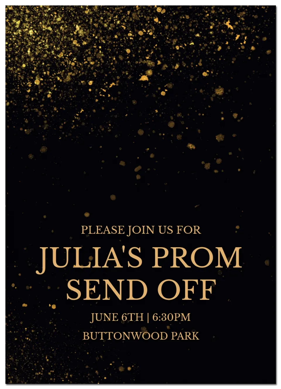 Glittery Send Off card