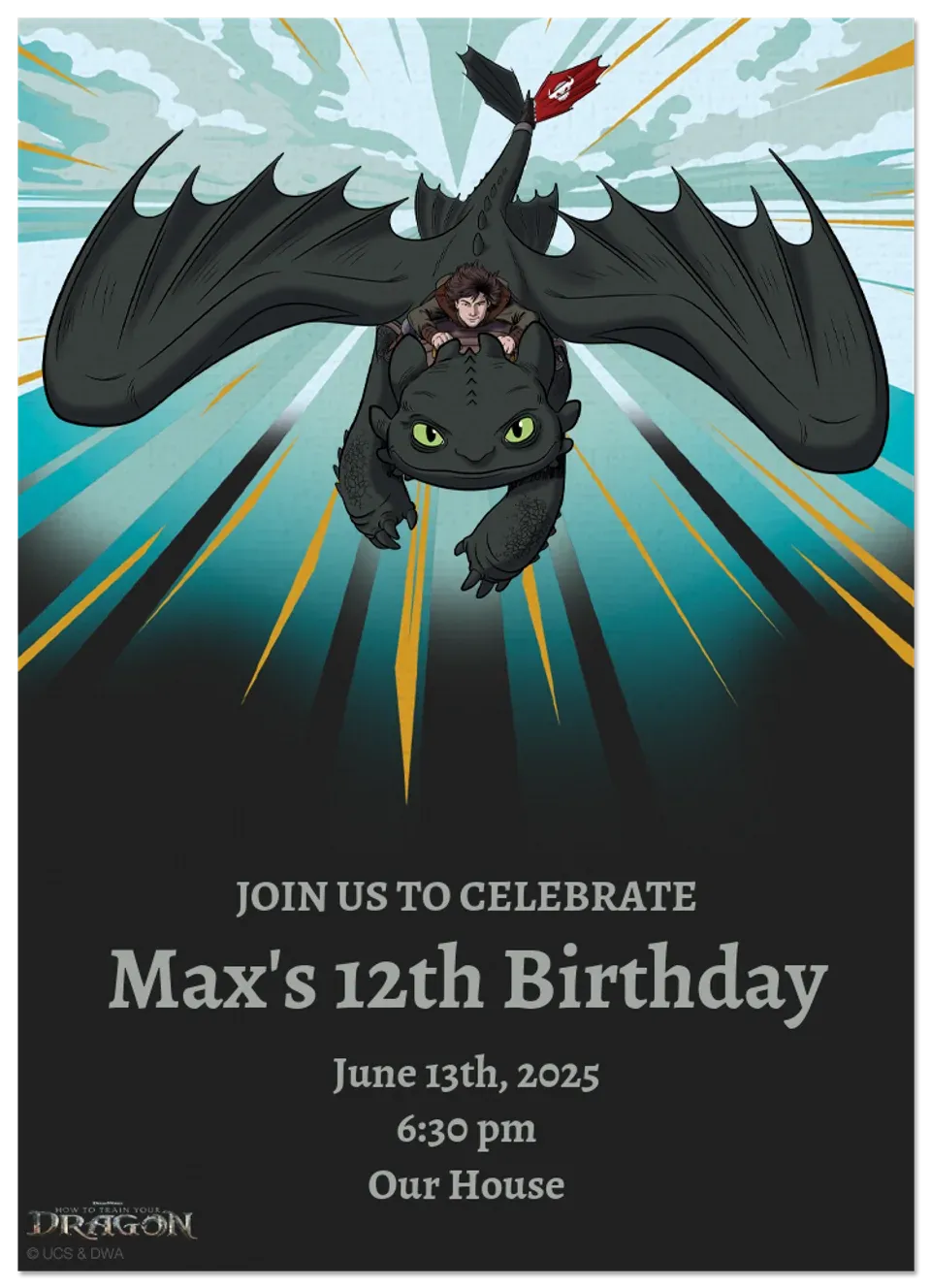 How to Train Your Dragon Birthday card