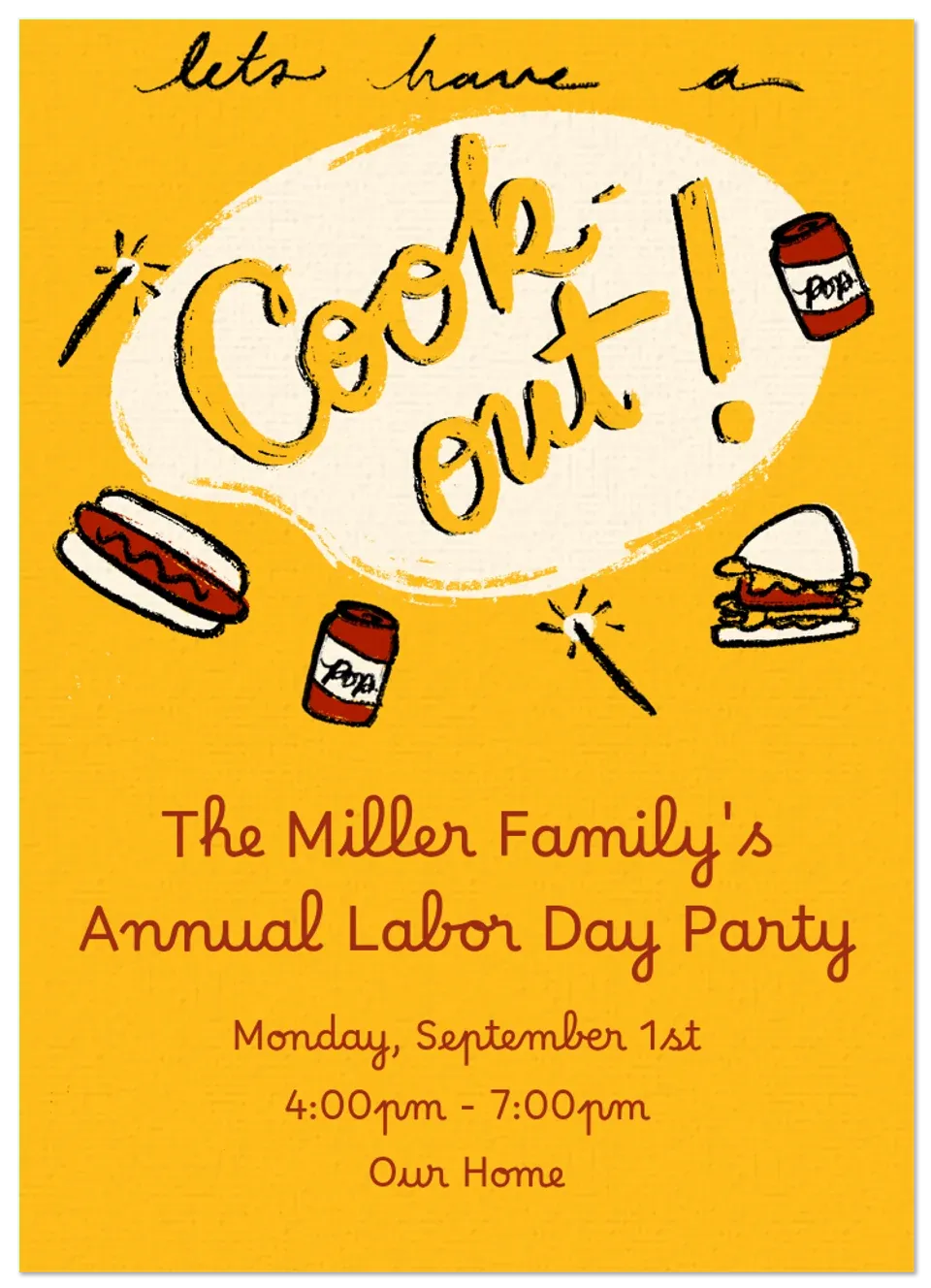 Retro Cookout card