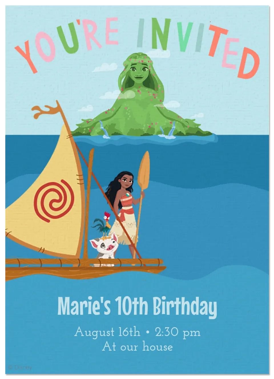 Moana Island Pals card
