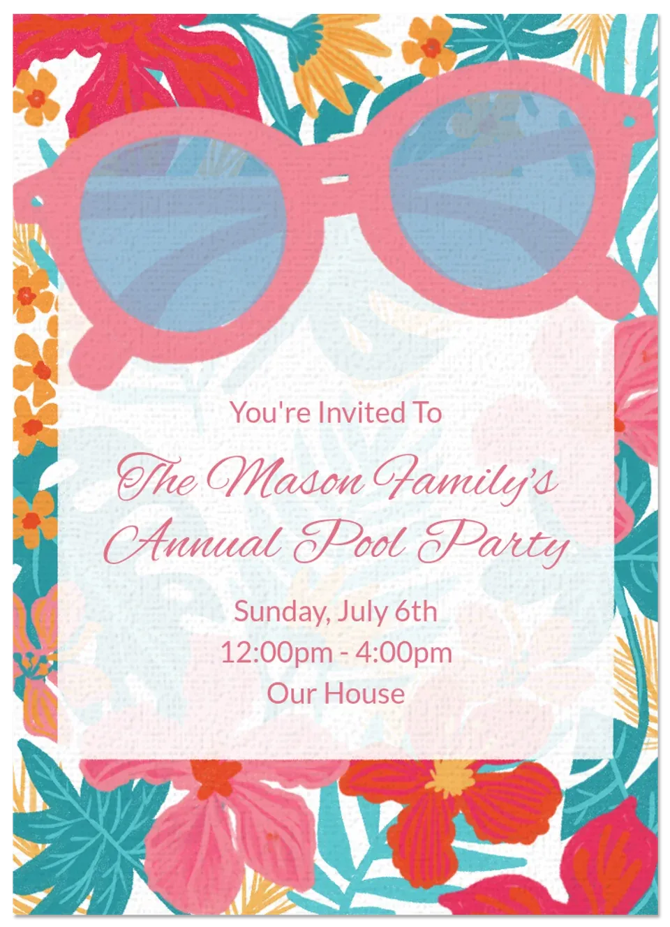 Summer Sunglasses card