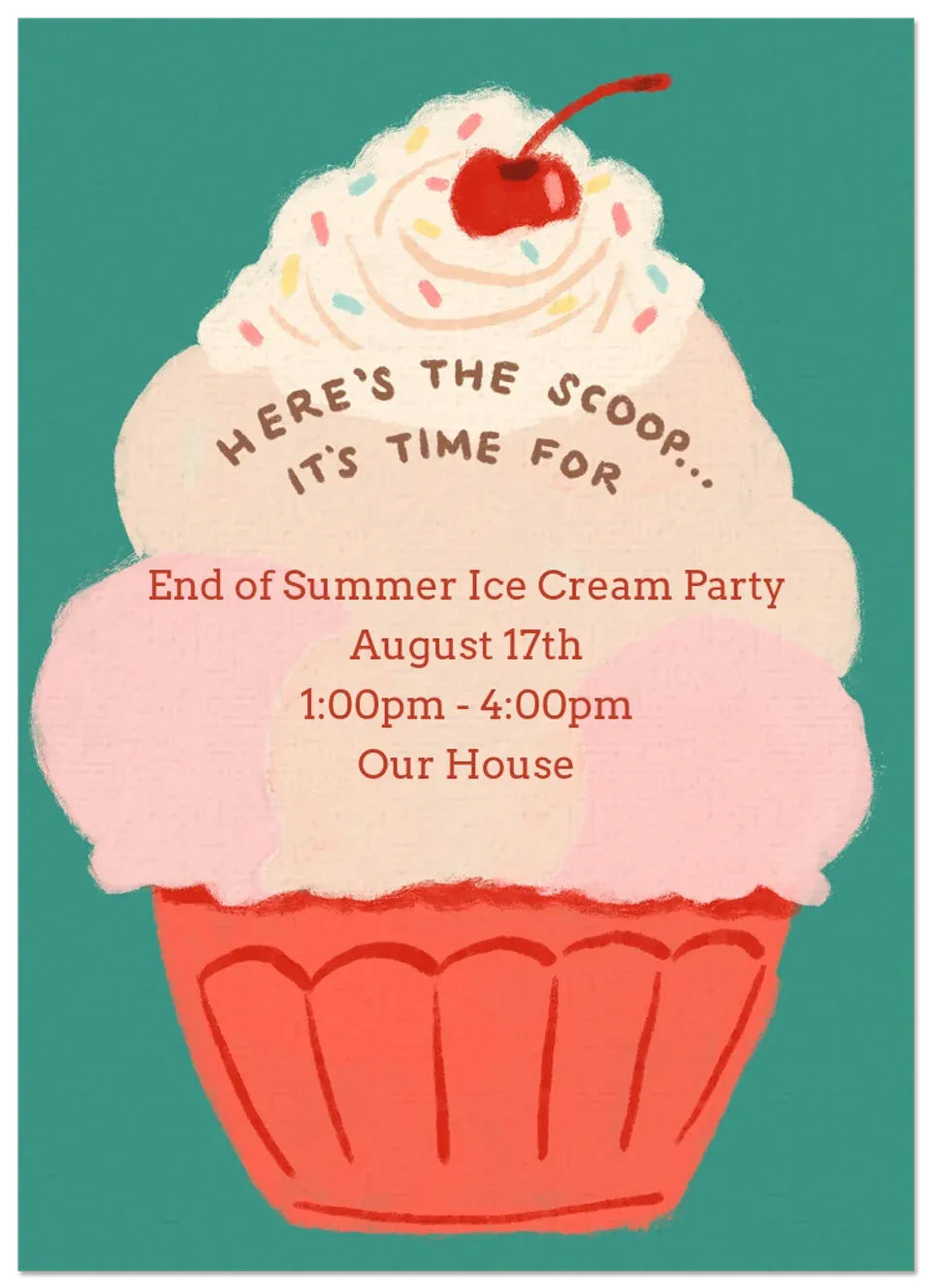 Ice Cream Sundae card