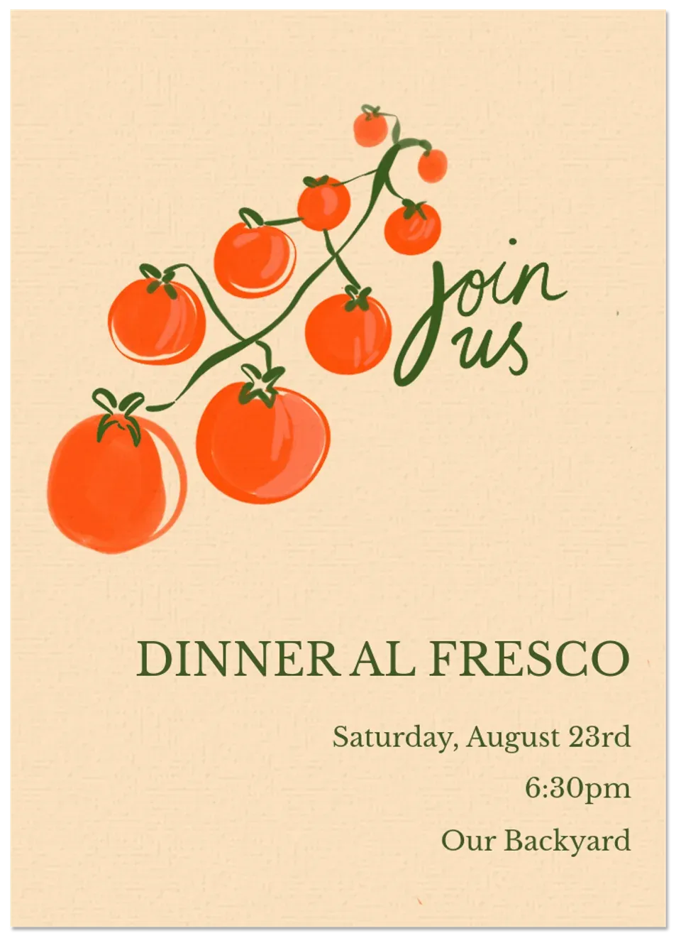 Summer Dinner Tomatoes card