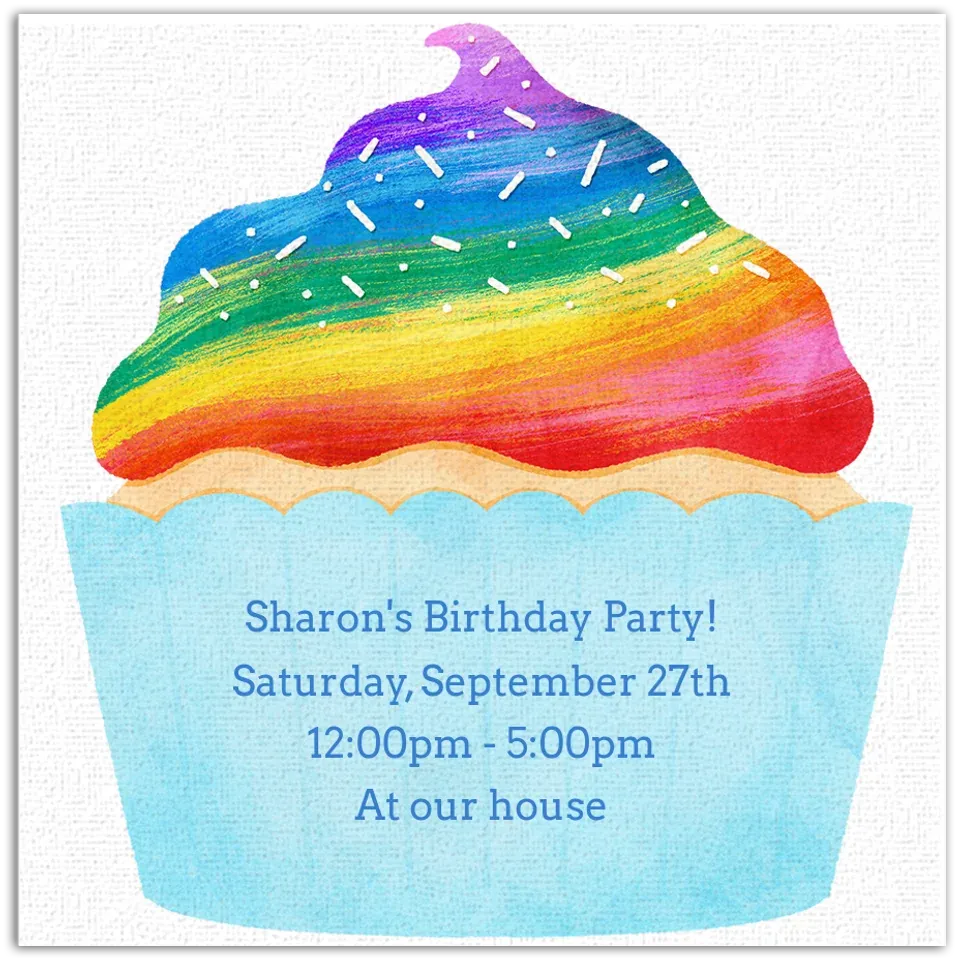 Sweet Rainbow Cupcake card