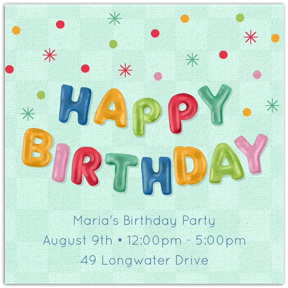 Happy Birthday Balloon card