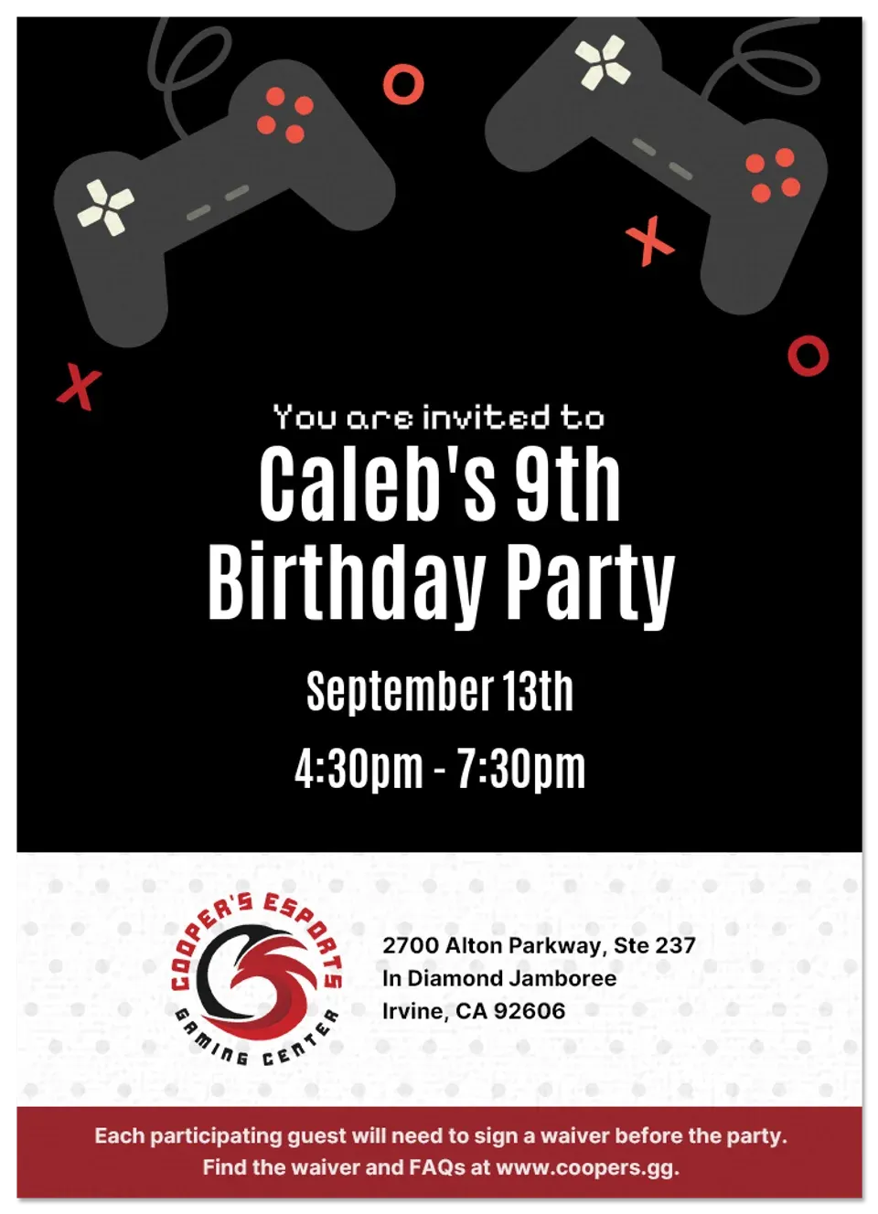 Cooper’s eSports | Birthday card
