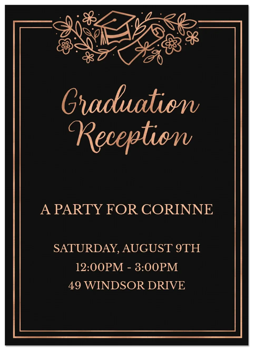 Graduation Reception card