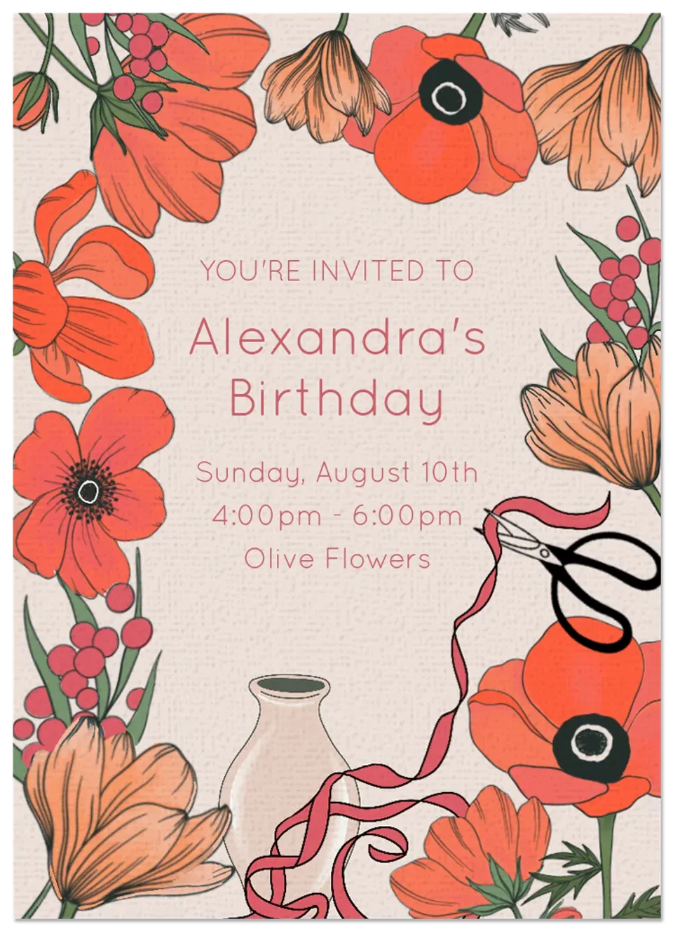 Floral Arranging Party card